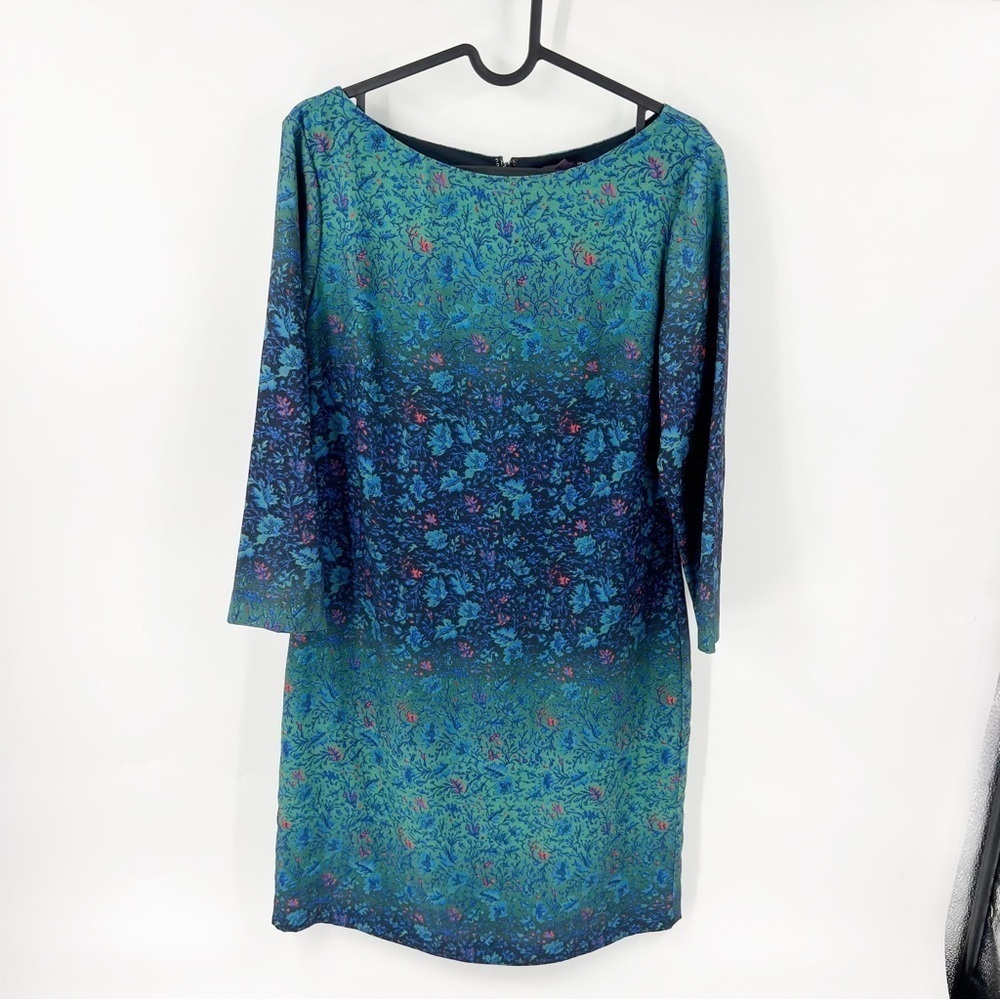 ✅ MARCHESA VOYAGE‎ Floral Blue & Green Print Dress SIZE 6